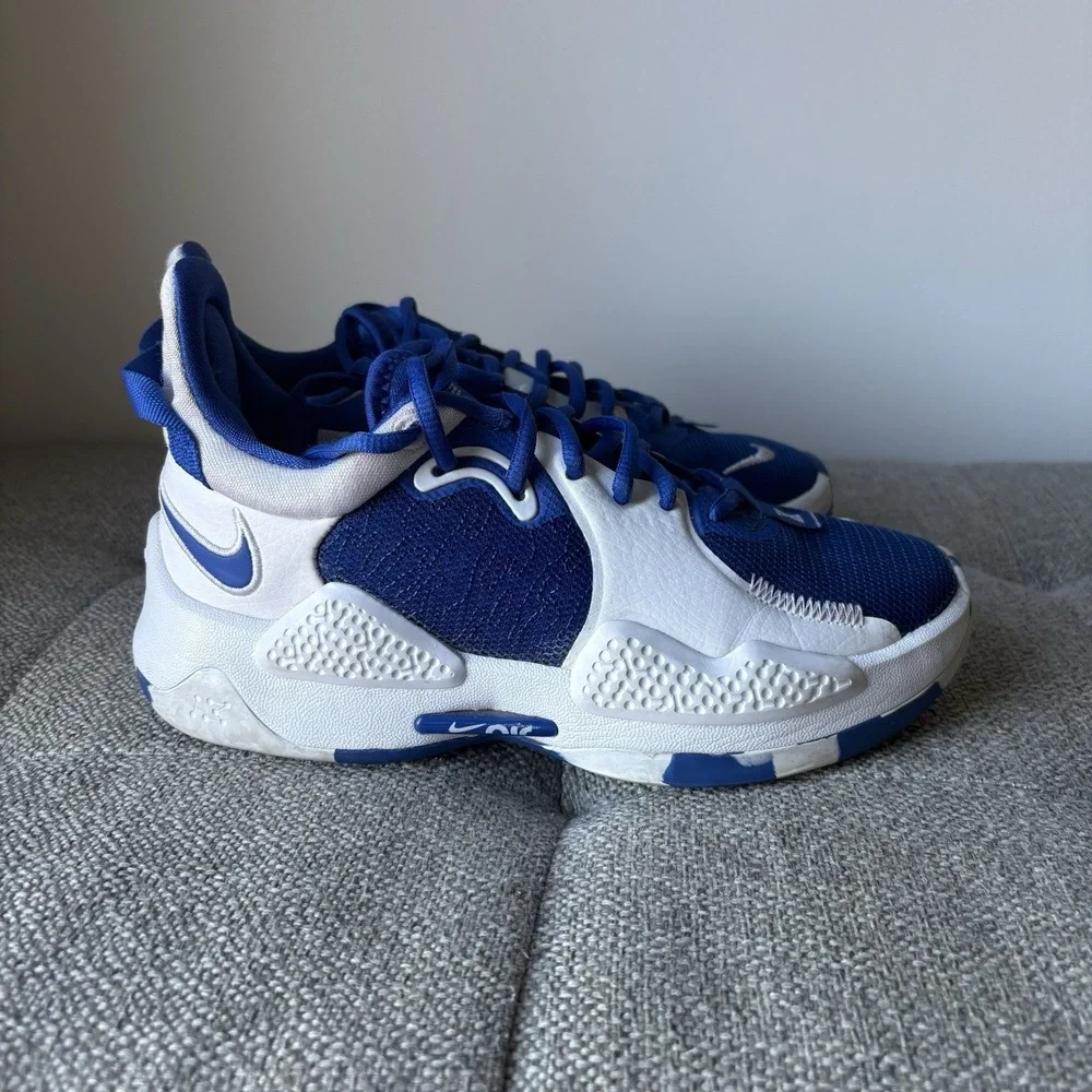 Nike Paul George PG 5 TB Royal Blue White Basketball Shoes Sneakers Sz 4.5 Youth